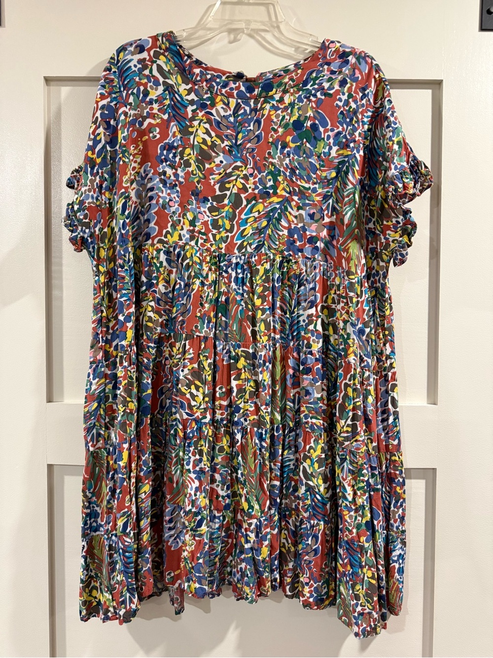 Multicolor Floral Tiered Swing Dress